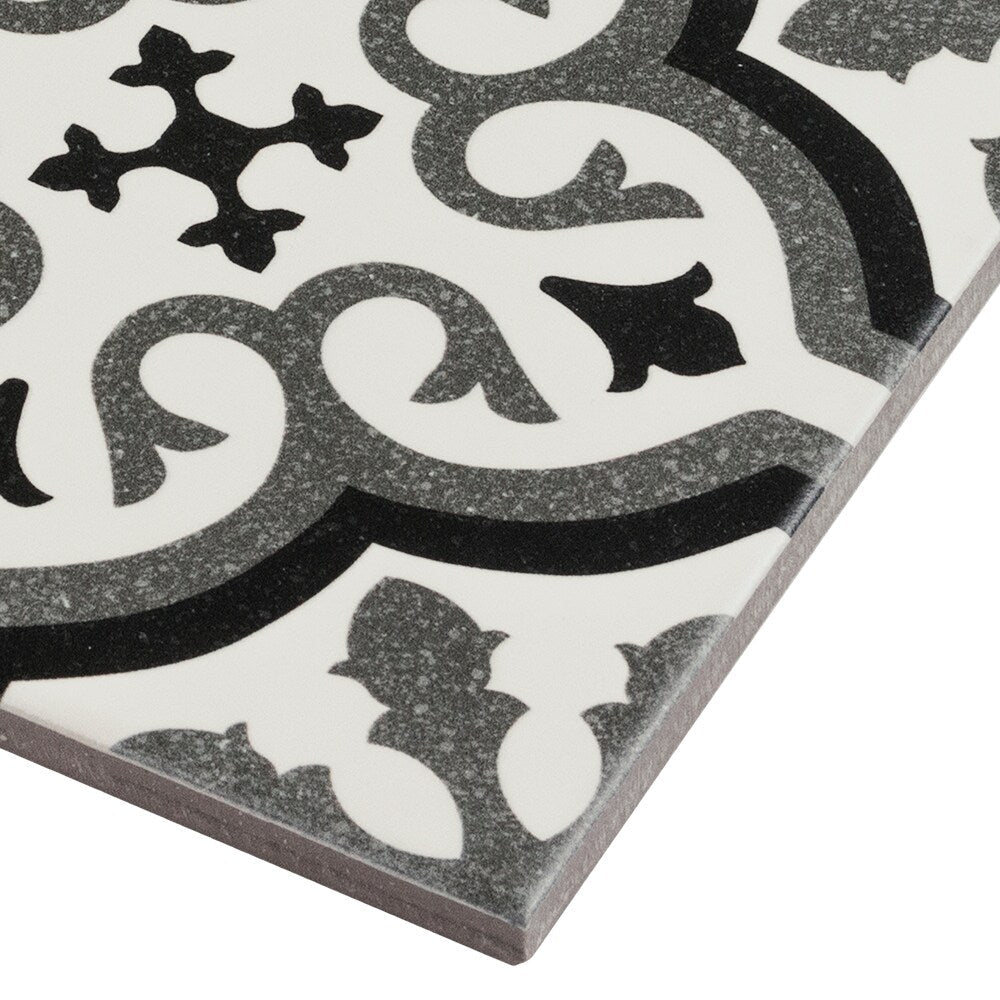 Elida Ceramica Lolita Deco Squares 6-in x 6-in Matte Porcelain Encaustic Floor & Wall Tile