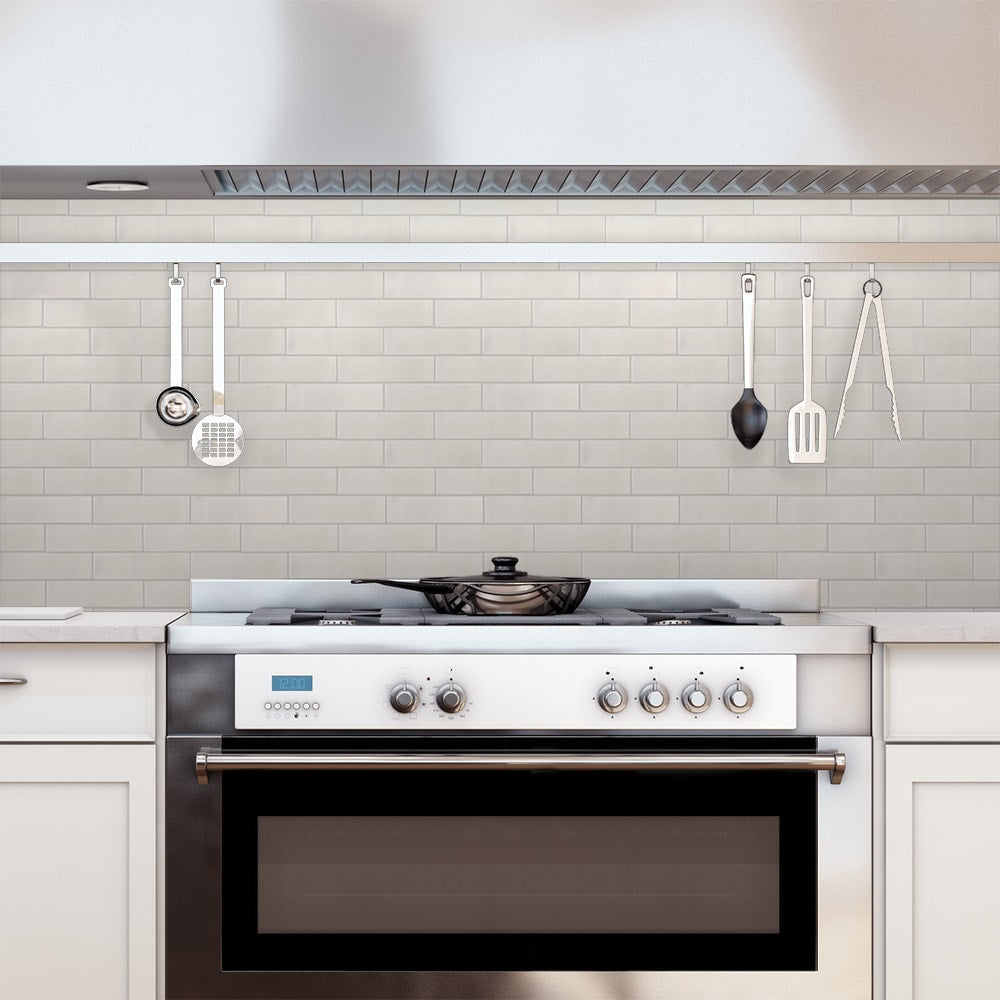 Elida Ceramica Harmony White Subway 12-in x 15-in Glazed Ceramic Brick Mosaic Wall Tile