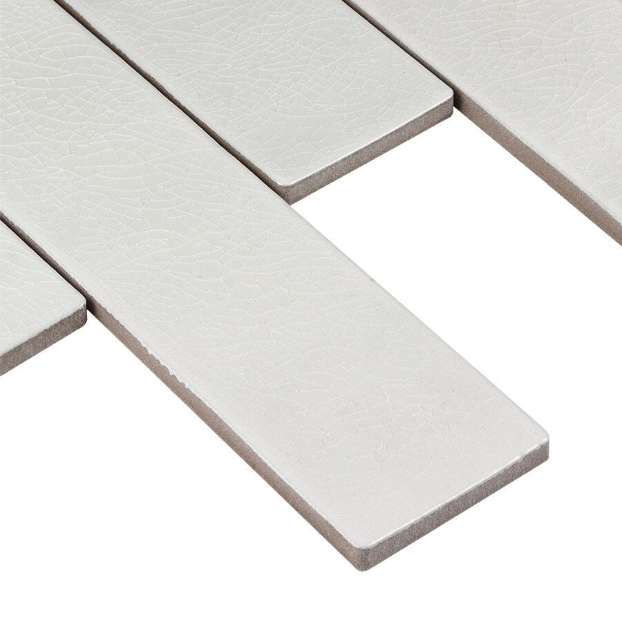 Elida Ceramica Harmony White Subway 12-in x 15-in Glazed Ceramic Brick Mosaic Wall Tile