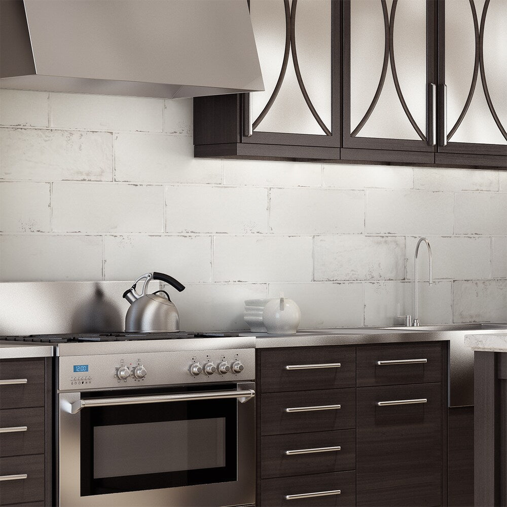 Elida Ceramica Whitewash Wall Planks 8-in x 20-in Glazed Ceramic Wall Tile