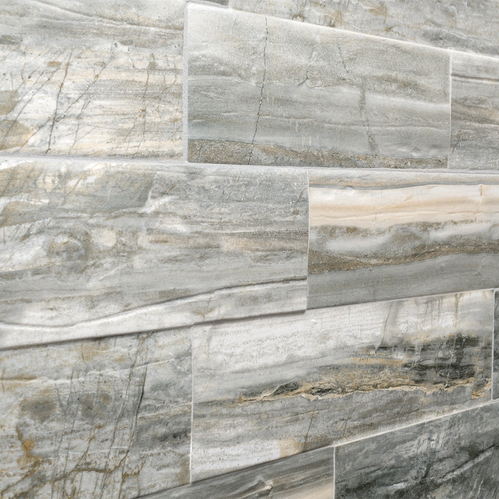 Elida Ceramica Ledgewood Stone 12-in x 24-in Glazed Porcelain Linear Wood Look Wall Tile