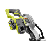 RYOBI ONE+ 18V Cordless 7-1/4 in. Miter Saw Kit with (2) 3.0Ah ONE+ 18V LITHIUM+ HP Batteries and Dual Chemistry Charger