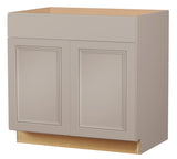 Diamond NOW Wintucket 36-in W x 35-in H x 23.75-in D Cloud Gray 1-Drawer Base Fully Assembled Cabinet (Recessed Panel Square Style)