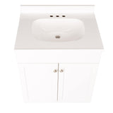 Project Source 24.5-in White Shaker Single Sink Bathroom Vanity with White Cultured Marble Top