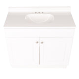 Project Source 36.5-in White Single Sink Bathroom Vanity with White Cultured Marble Top