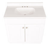 Project Source 30.5-in White Single Sink Bathroom Vanity with White Cultured Marble Top