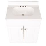 Project Source 24-in White Raised Panel Single Sink Bathroom Vanity with White Cultured Marble Top