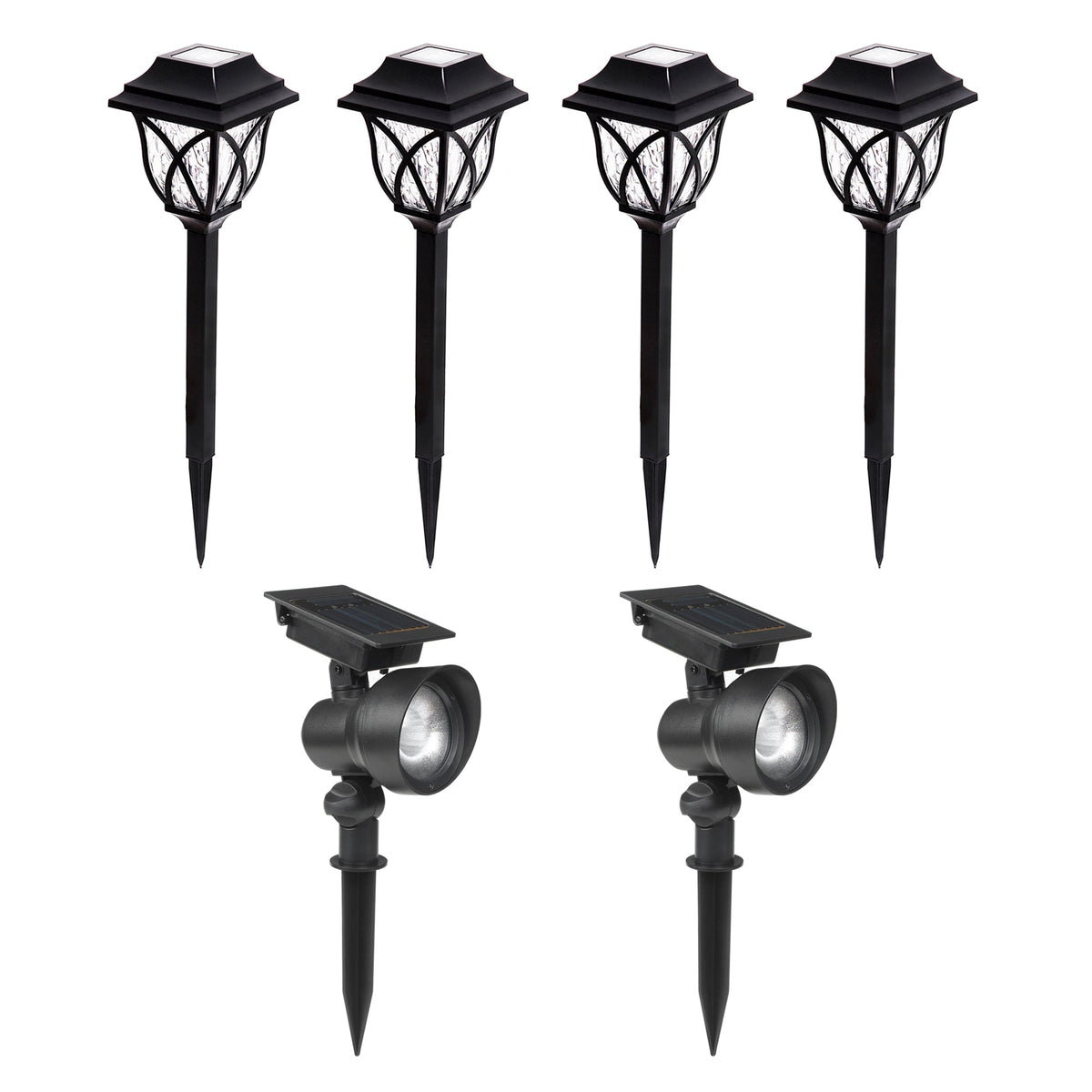 Portfolio 12x Brighter 0.5-Watt Black Solar Integrated LED Path Light Kit, 14.4 Lumens, Warm 3500K