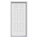JELD-WEN 32-in x 80-in Steel Left-Hand Inswing Primed Fire Rated Prehung Single Front Door, Brickmould Included