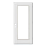 JELD-WEN 32-in x 80-in Fiberglass Full Lite Left-Hand Outswing Primed Prehung Single Front Door