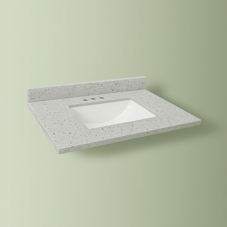 Home Decorators Collection 37-inch Solid Surface Vanity Top in Silver Ash with White Sink