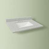Home Decorators Collection 37-inch Solid Surface Vanity Top in Silver Ash with White Sink
