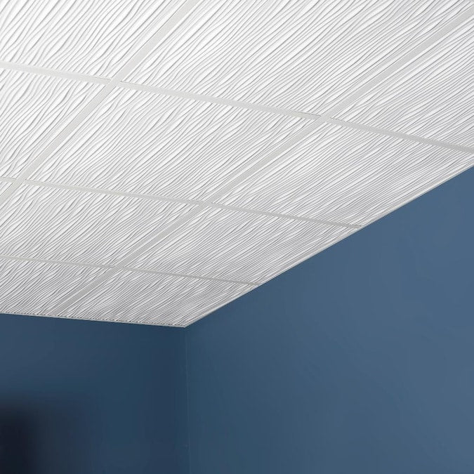 Genesis 2-ft x 2-ft Drifts White PVC Drop Ceiling Tile (1-Pack, 4-sq ft / Case)