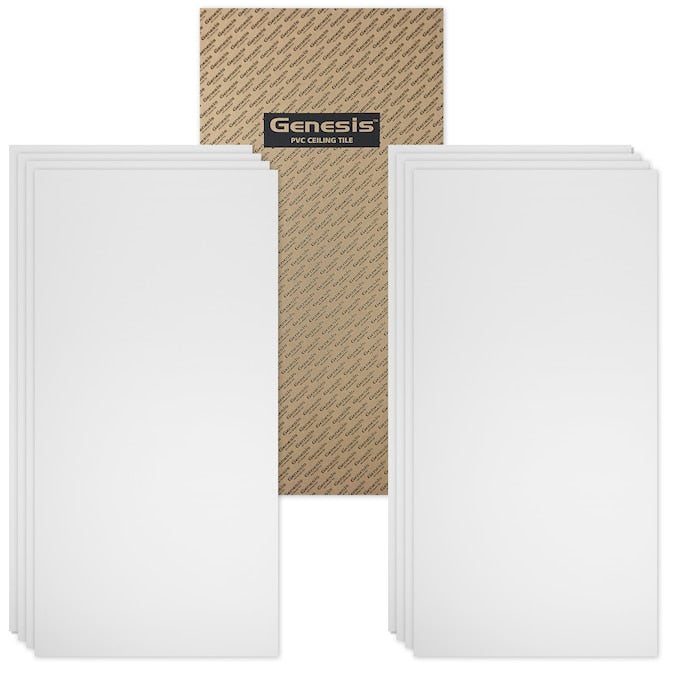 Genesis 4-ft x 2-ft Smooth Pro White PVC Drop Ceiling Tile (1-Pack, 8-sq ft / Case)