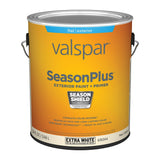 Valspar SeasonPlus Extra White Flat Exterior Tintable Paint + Primer, 1-Gallon (Actual Net Contents: 124 fl oz)