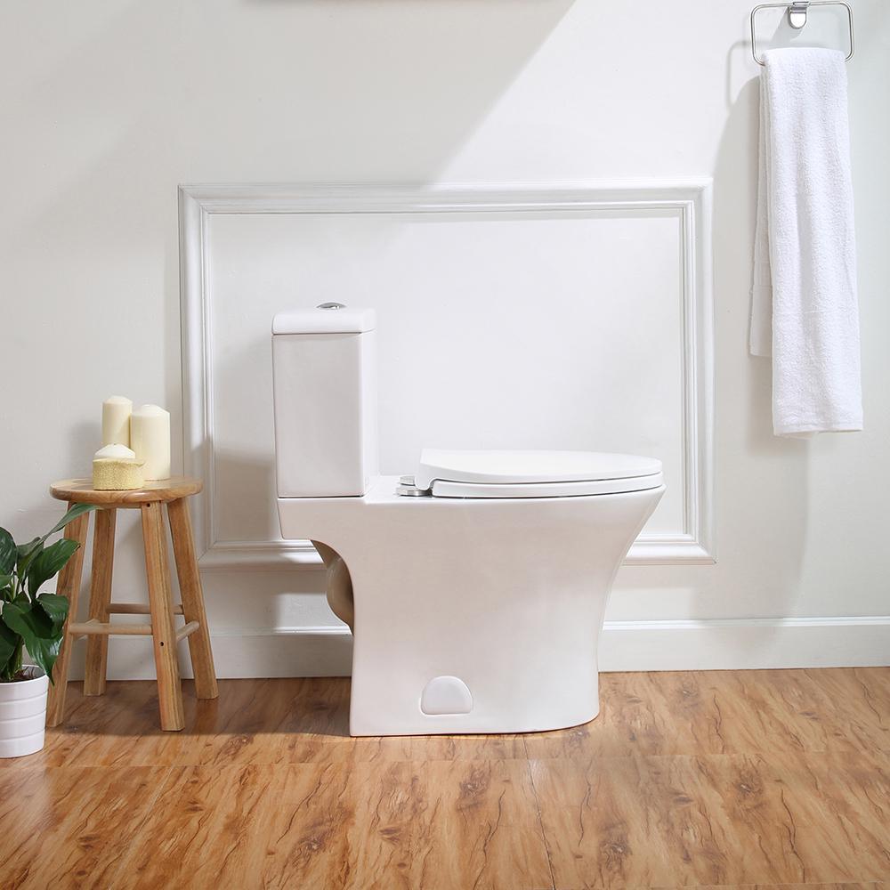 Beck 2-Piece 1/1.6 GPF Dual Flush Elongated Toilet in White, Seat Included - Super Arbor