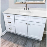 49 in. W x 22 in. D Cultured Marble Vanity Top in Solid White with Solid White Basin - Super Arbor