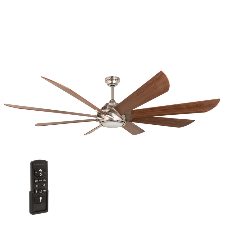 Harbor Breeze Hydra 70-in Brushed Nickel Indoor Ceiling Fan with Light Kit and Remote (8-Blade)