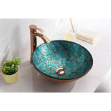 Chrona Series Vessel Sink in Gold/Cyan Mix - Super Arbor