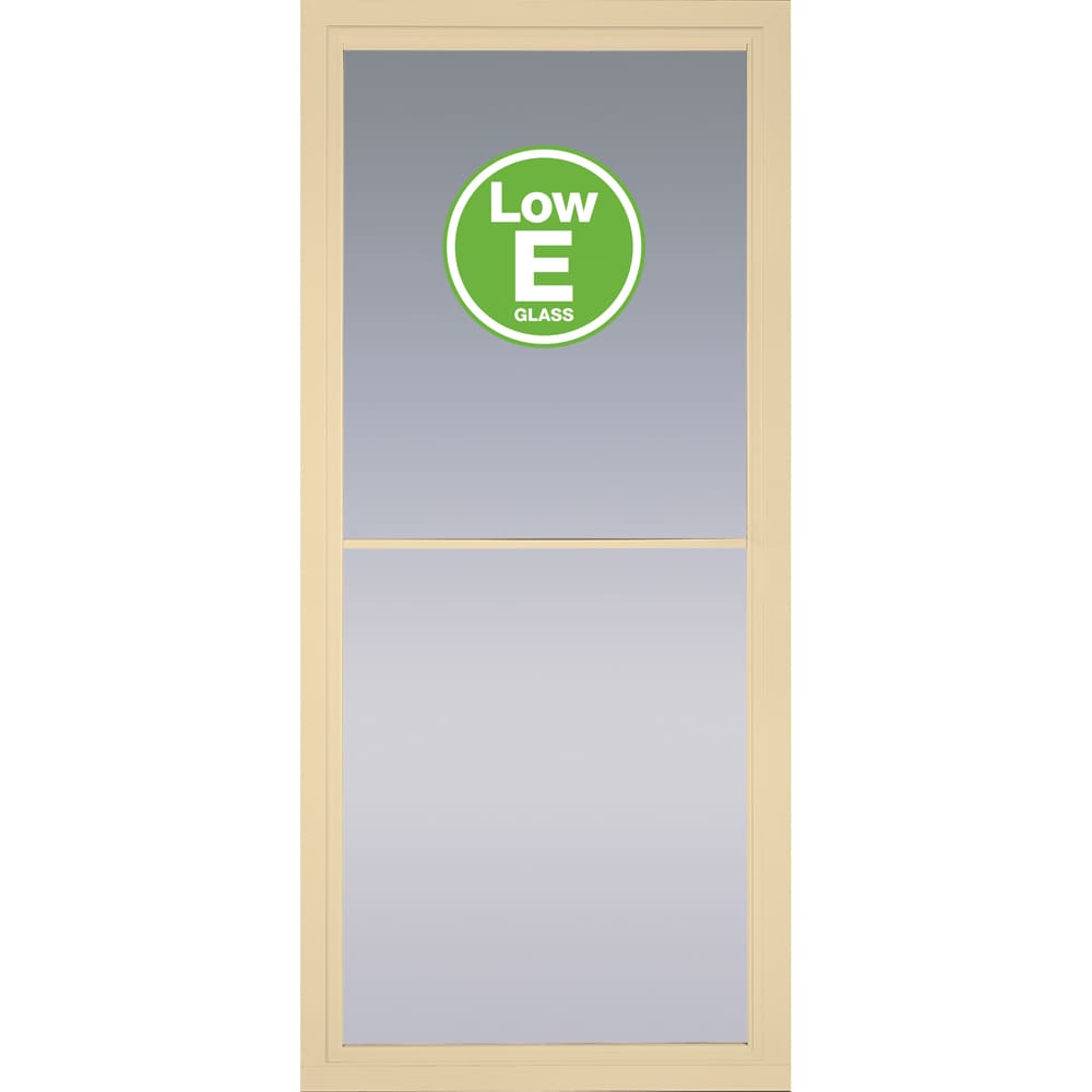Pella Rolscreen 36-in x 81-in Poplar White Full-View Aluminum Storm Door with Retractable Screen