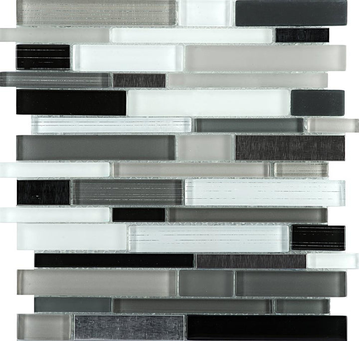 Emser Flash 10-Pack Sparkling Glass and Metal Border Tile (12-in x 12-in)