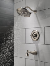 Delta Valdosta with H2Okinetic Technology SpotShield Stainless 1-Handle Bathtub and Shower Faucet with Valve