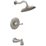 Delta Valdosta with H2Okinetic Technology SpotShield Stainless 1-Handle Bathtub and Shower Faucet with Valve