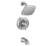 Moen Lindor Spot Resist Brushed Nickel 1-Handle Bathtub and Shower Faucet with Valve