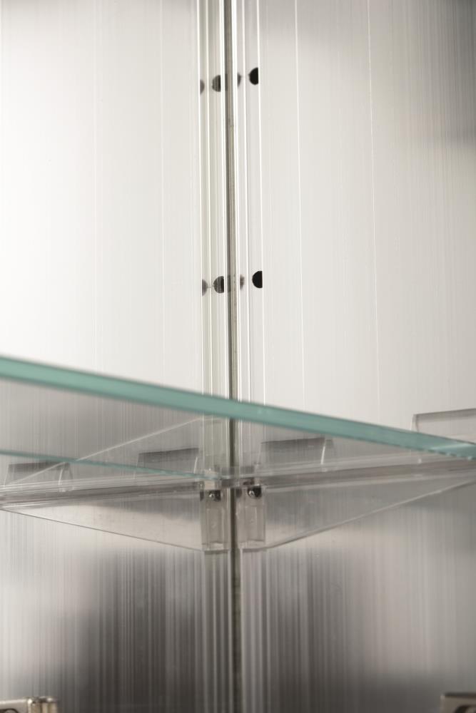 JACUZZI 21 in. x 31 in. Recessed or Surface-Mount Single-Door Oval Medicine Cabinet, Aluminum
