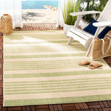 Safavieh Courtyard Dobby 5 x 8 Beige/Sweet Pea Indoor/Outdoor Stripe Coastal Area Rug
