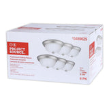 Project Source 6-Pack 10-in Painted Brushed Nickel Traditional Flush Mount Ceiling Light with Frosted Glass