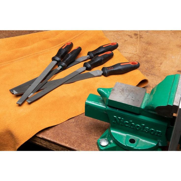 Crescent Nicholson 6 in., 8 in. and 10 in. General Purpose File Set with Ergonomic Handles (5-Piece)