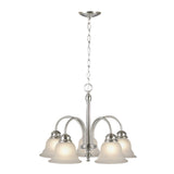 Project Source Fallsbrook 5-Light Brushed Nickel Traditional Chandelier, 22.44-in W x 16.54-in H