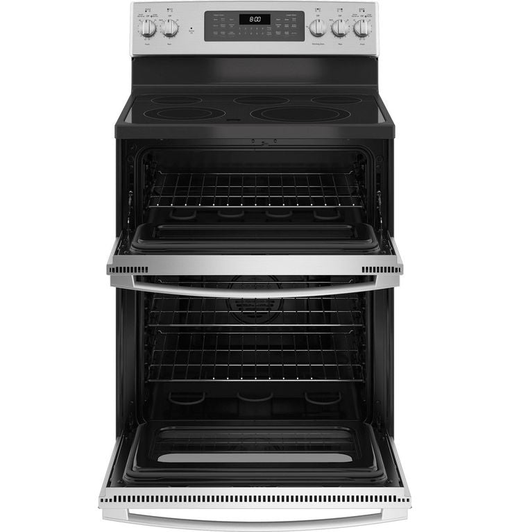 GE 30 in. 6.6 cu. ft. Double Oven Electric Range with Steam-Cleaning Convection Oven in Stainless Steel