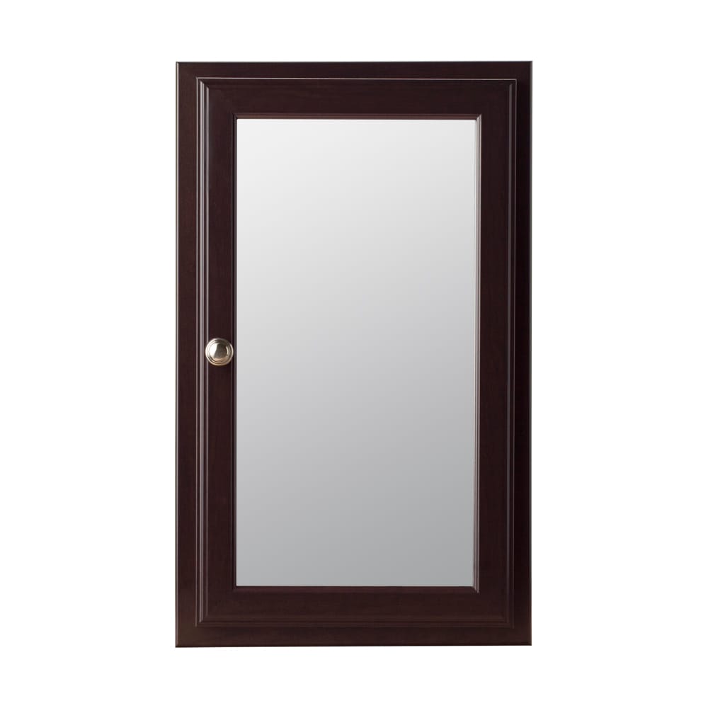 Style Selections 15.75-in x 25.75-in Surface/Recessed Mount Java Mirrored Medicine Cabinet