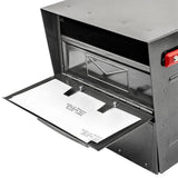Oasis Eclipse Pewter Locking Parcel Mailbox with Red Flag - Super Arbor