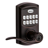 917 SmartCode Satin Nickel Electronic Single-Cylinder Tustin Door Lever Featuring SmartKey Security - Super Arbor