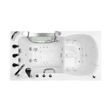 Deluxe 55 in. Acrylic Walk-In Whirlpool and Air Bath Bathtub in White, Fast Fill Faucet, Heated Seat, RHS Dual Drain - Super Arbor