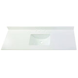 31 in. W x 19 in. D Marble Vanity Top in Carrara with White Trough Sink - Super Arbor