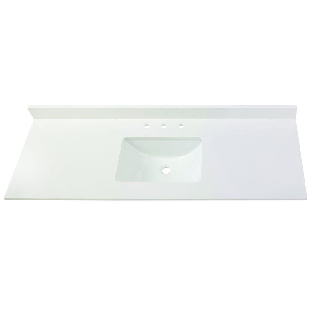 49 in. W Marble Vanity Top in Carrara - Super Arbor