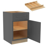 Home Decorators Collection Grayson 21 in. W x 24 in. D x 34.5 in. H Assembled Plywood Base Kitchen Cabinet in Deep Onyx with Utility Soft Close RH