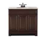 Style Selections Gladmere 36.5-in Java Single Sink Bathroom Vanity with Nutmeg Solid Surface Top