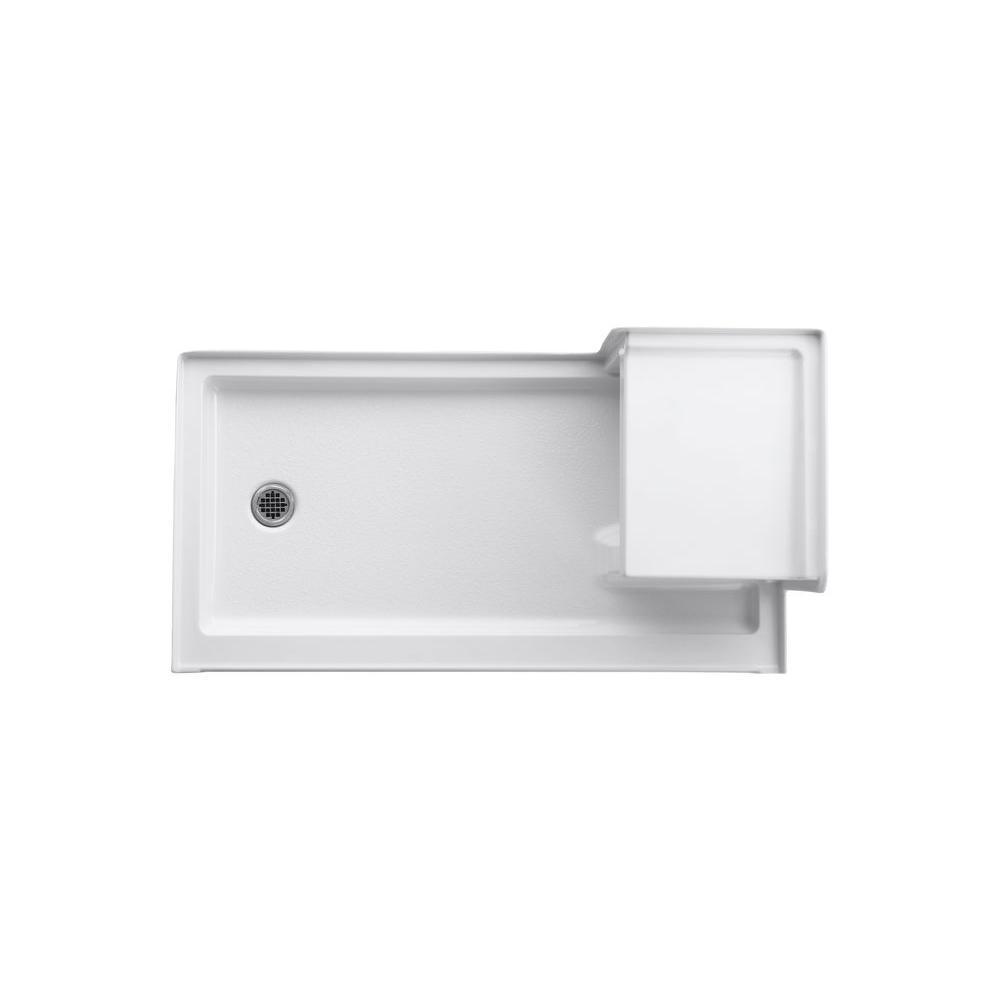 Tresham 60 in. x 32 in. Single Threshold Shower Base with Left-Hand Drain in White - Super Arbor