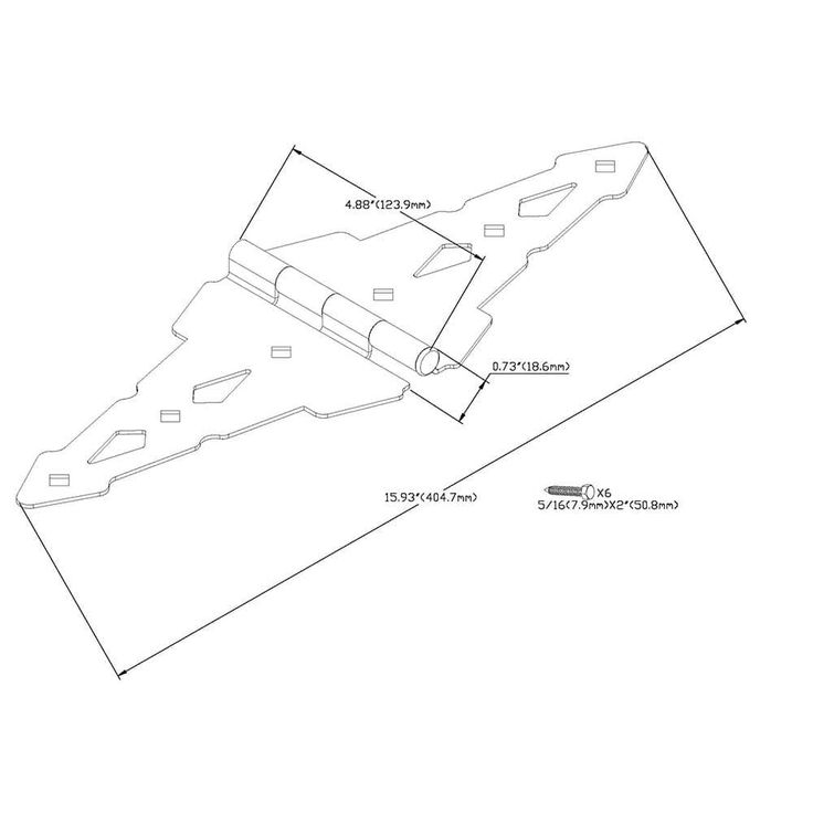 Everbilt 8 in. x 5-1/2 in. Black Decorative Strap Hinge (2-Pack)