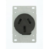 50 Amp 125/250-Volt Shallow Flush Mounted Single Outlet, Black - Super Arbor