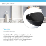 MR Direct Stone Vessel Sink in Gray Limestone