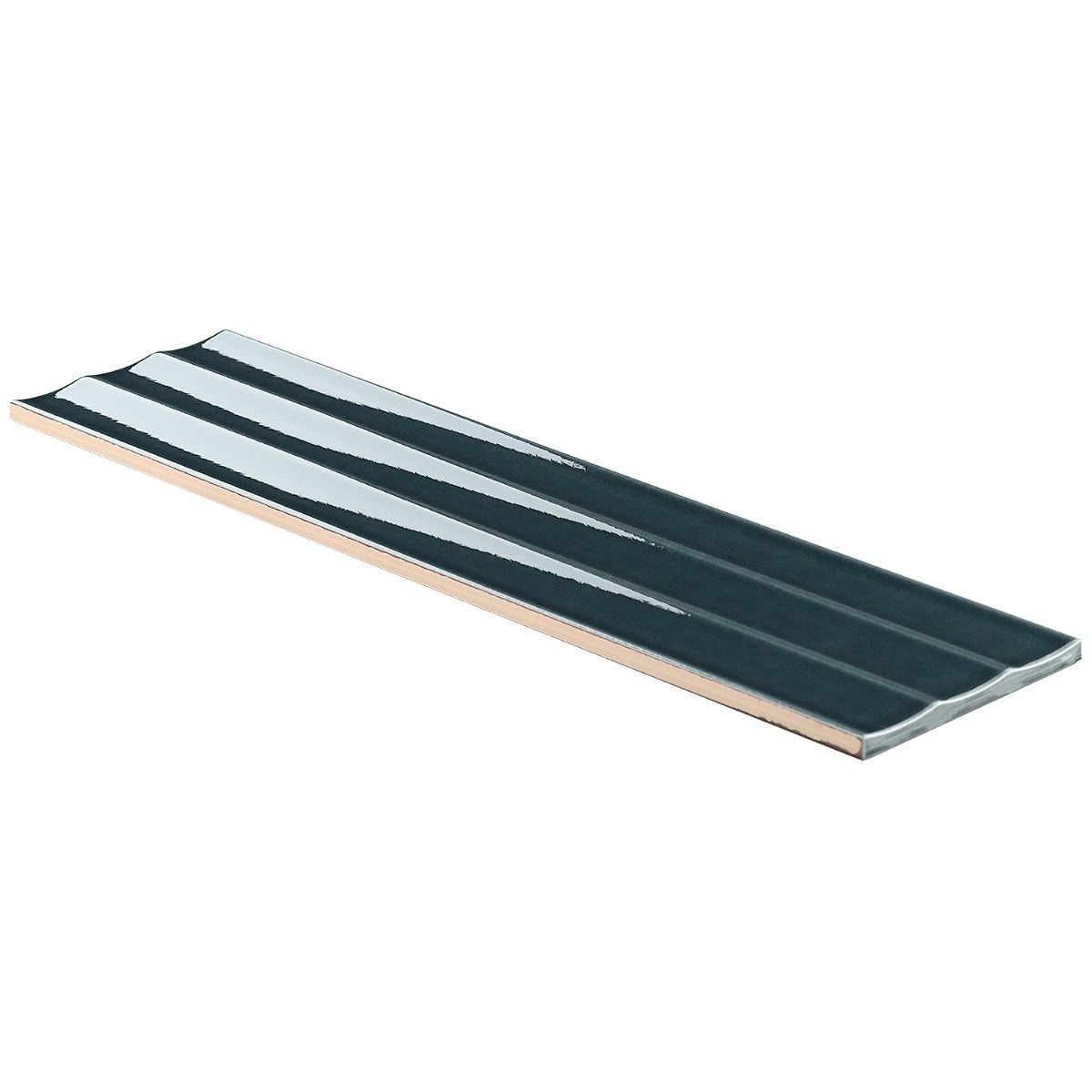 Colorplay Fluted Emerald Green Ceramic Tile 4.5x18 - Glossy Crackled Finish