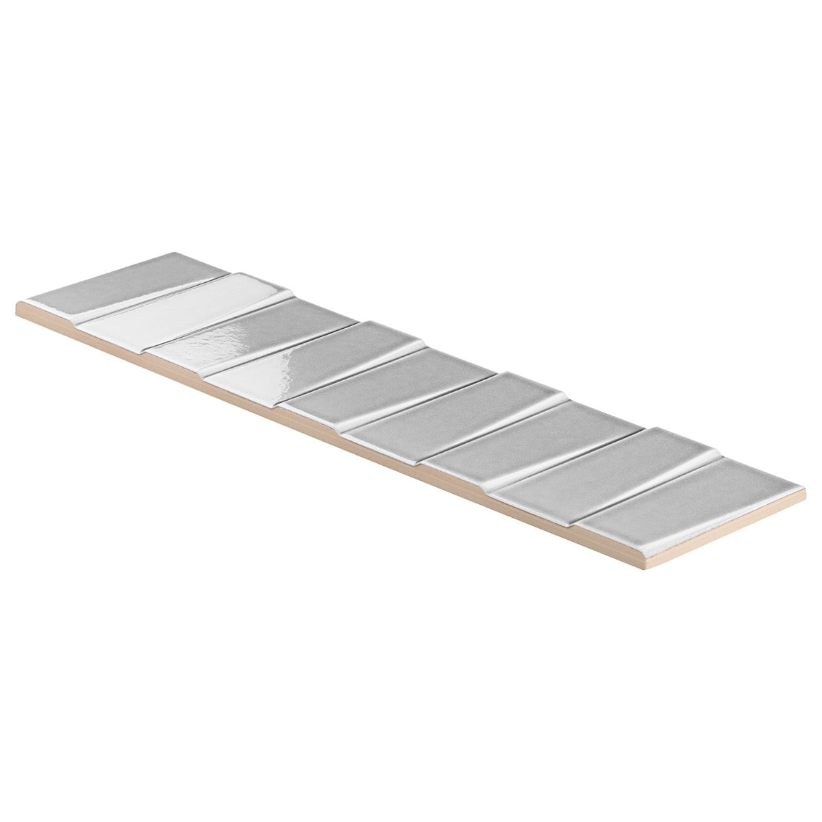 Tilebar Colorplay Steps Gray 4.5x18 3D Crackled Glossy Ceramic Tile