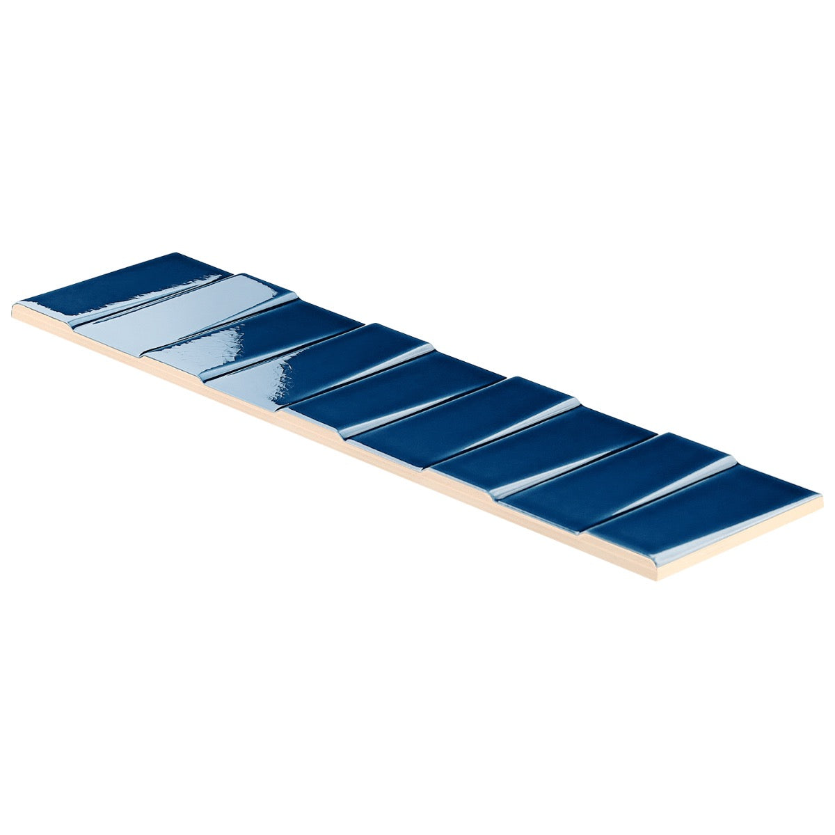 Colorplay Steps Nautical Blue 4.5x18 Crackled Glossy Ceramic Tile