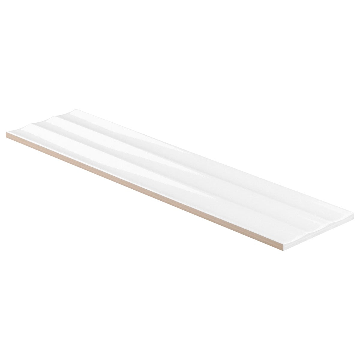 Colorplay Fluted White 4.5x18 3D Crackled Glossy Ceramic Tile